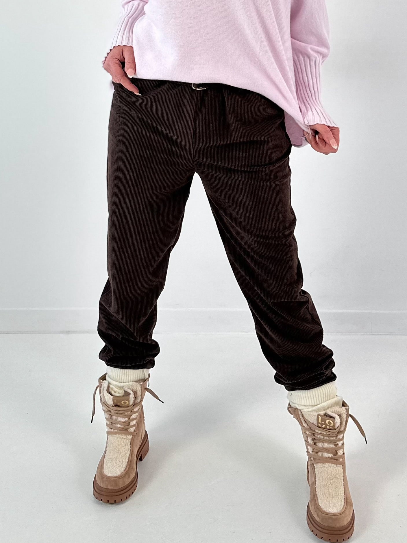 Corduroy trousers model "Soft Comfort" - mocha