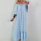 Carmen Sommerkleid mit Tupfen - hellblau