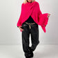 Poncho Pullover Model "Soul Warmer" - pink