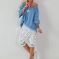 Leichte Jeans Carmen Tunika - denim hellblau