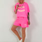Two-piece set Amour - neon pink