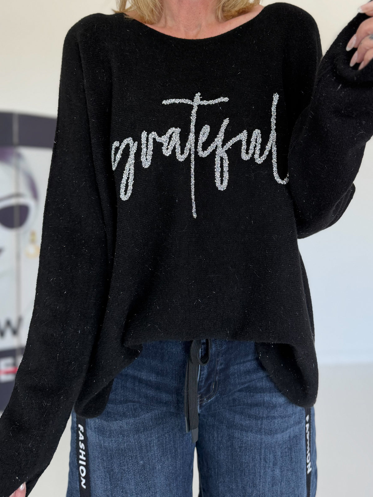 Trui Grateful - zwart