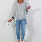 Silk tunic with integrated undershirt - grey