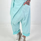 Baggy trousers with wrap - turquoise