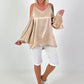 Satin-look tunic - gold