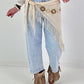 Jeans with soft crochet bolero - denim