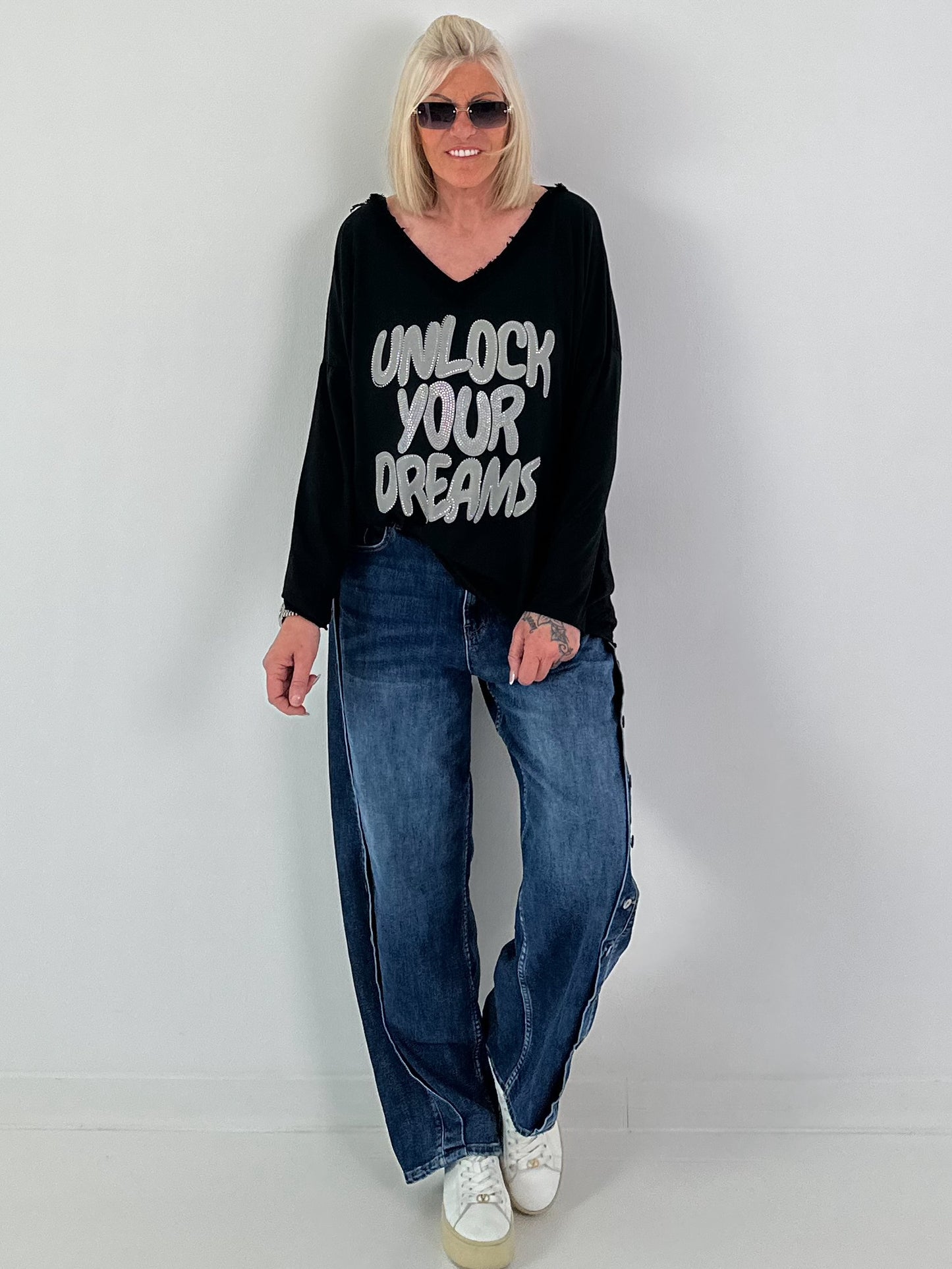 Oversized Shirt Unlock Your Dreams - Black
