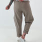 Sweatshirt Hose mit lässigen Details - taupe