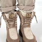 Bootie with teddy fleece, model "Love Crush" - beige