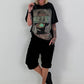 Baggy Short mit Überwurf und Tasche mit Details - schwarz