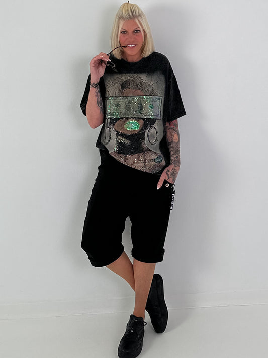 T-Shirt Dollar - schwarz