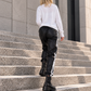 Hose im Materialmix City Statement - schwarz