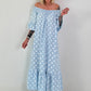 Carmen Sommerkleid mit Tupfen - hellblau