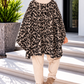Poncho / Überwurf mit Fransen im Leo-Look - beige-leo