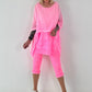 Tunika im Layer-Look - neonpink