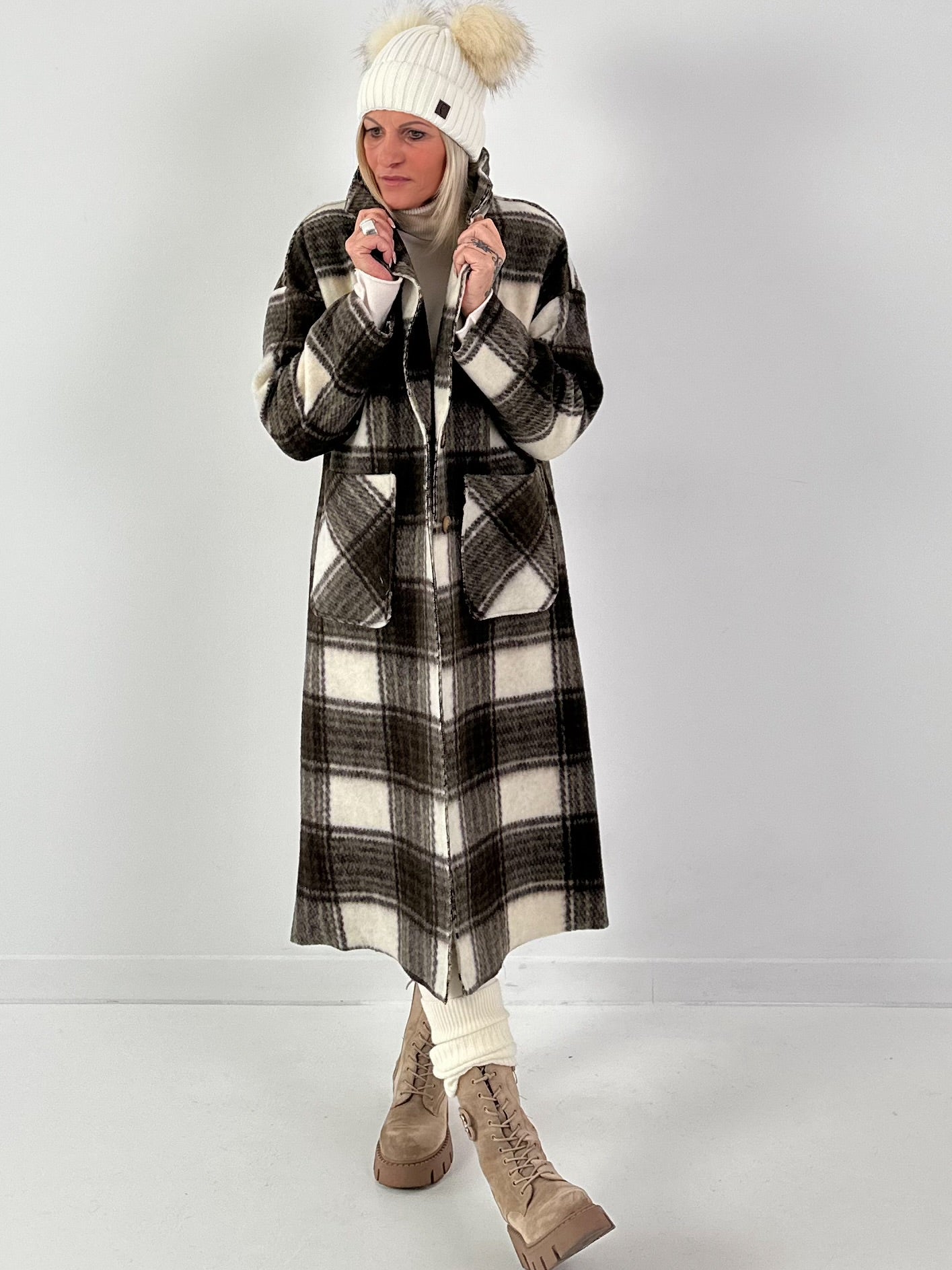 Karierter Mantel Modell "Heritage Check" - oliv-mehrfarbig