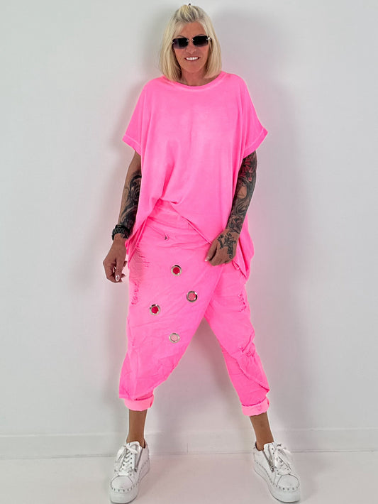 Oversized T-Shirt - neonpink