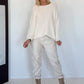 Basic crew neck sweater - ecru