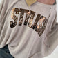 Strick Shirt mit Leo-Print - beige