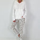 Casual long hoodie with thumbhole - white