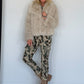 Cargo trousers with camouflage print -beige-olive-multicoloured