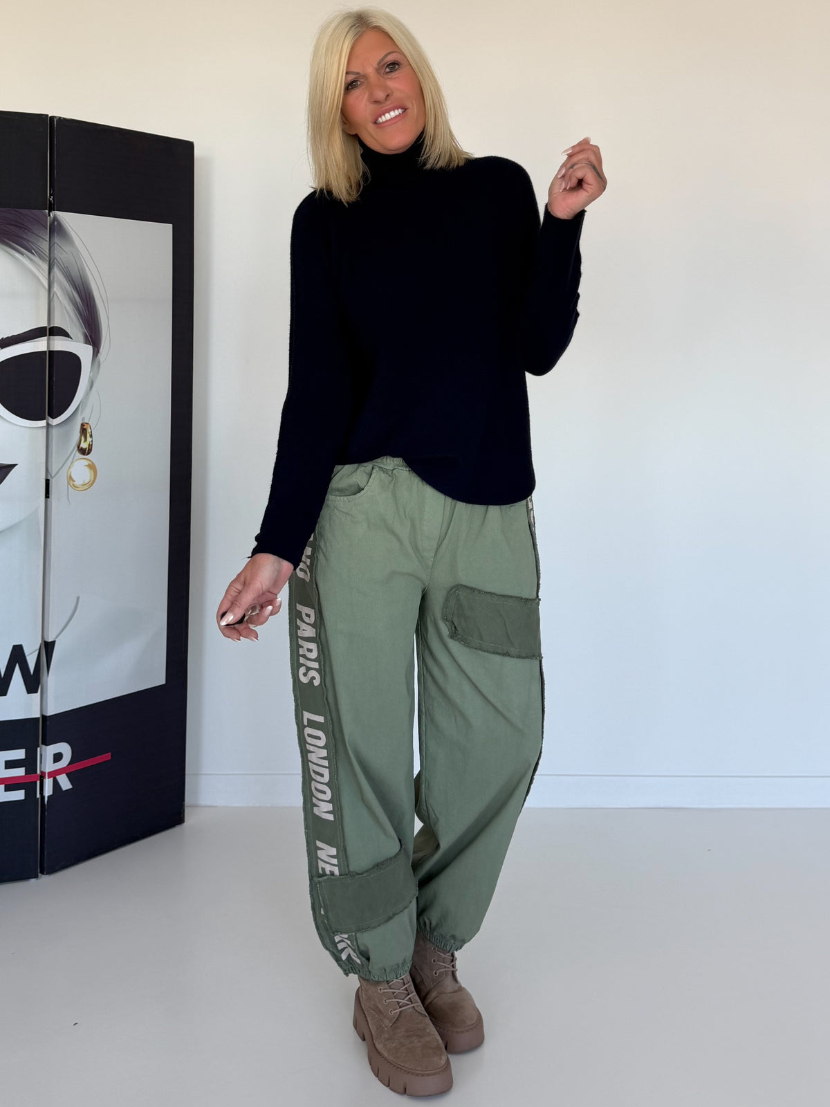 Basic Rollkragenpullover - marine