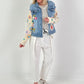 Denim jacket with crocheted sleeves - denim