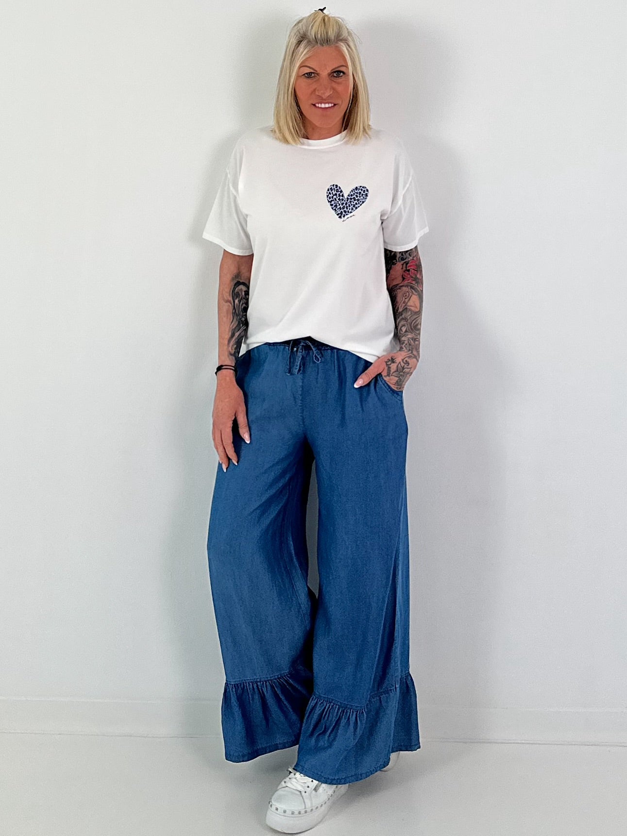 T-Shirt Amour Leo - white-light blue