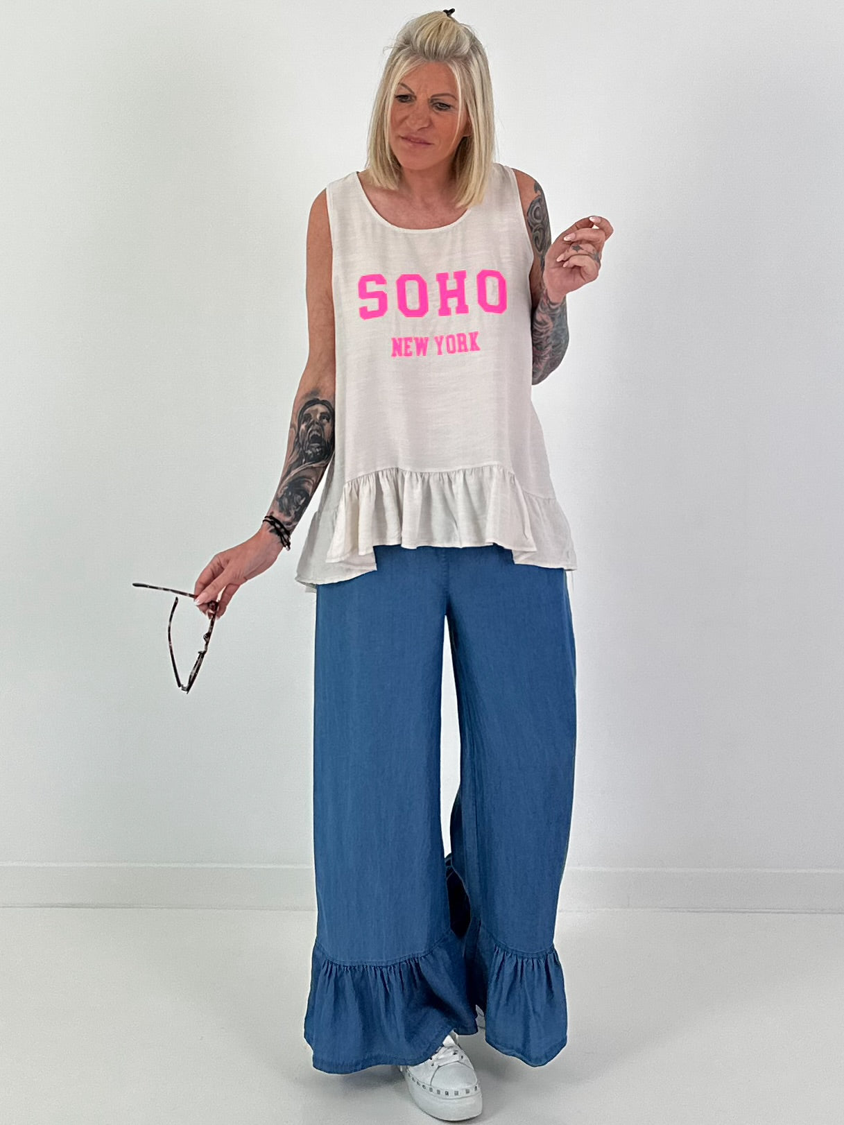 Ruffled top SOHO - beige