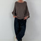 Oversized Pullover mit raffinierten Details - mokka