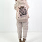 Stylische Sweatshirt Jacke mit großem Rückenpatch Tiger- beige