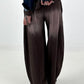 Lässige Sweat Ballonhose im Used-Look - mokka