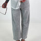Jeans with silver eyelets - gray