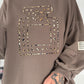 Sweater mit 3D-Print - taupe-leo