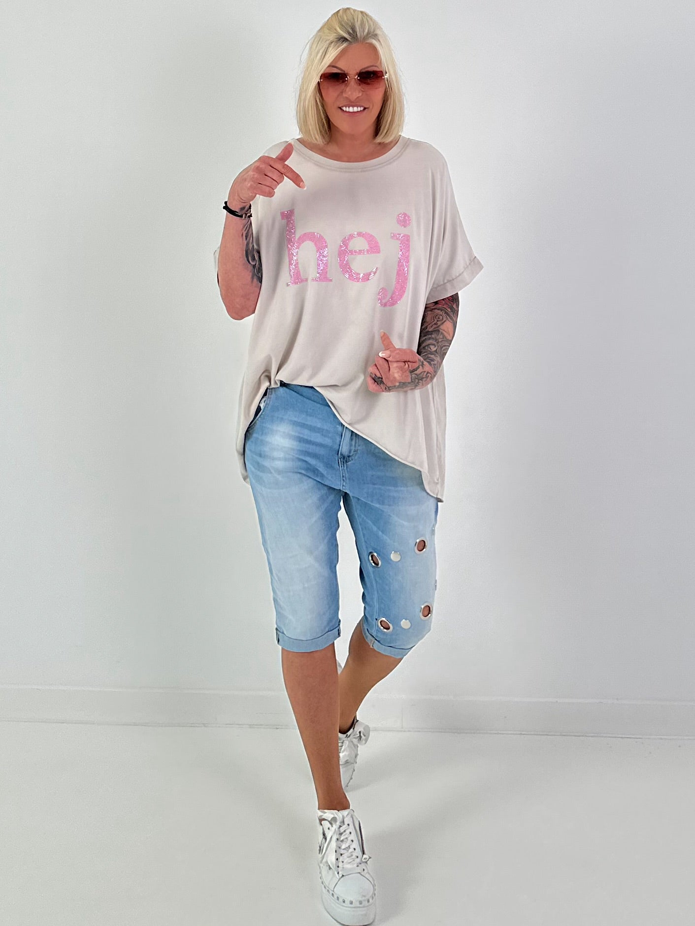 T-shirt Hej - beige