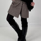 Skirt shorts in leather look model "Smooth Edge" - taupe
