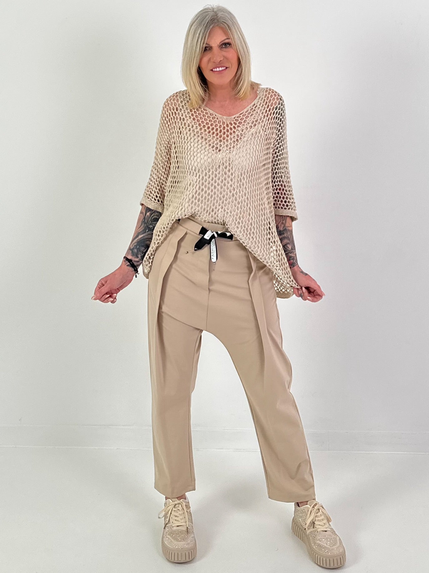 Gehaakt shirt - beige