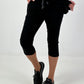 Capri Pants with Tie Waist - black