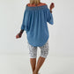 Leichte Jeans Carmen Tunika - denim hellblau
