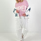 Sweater model "Carpediem" - pink-white