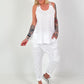 Top with criss-cross straps - white