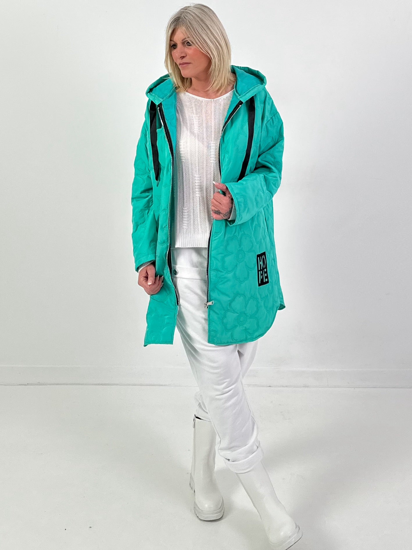 Mantel Modell "Flower Hope" - türkis