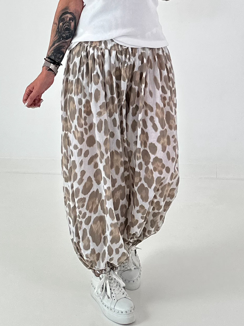 Leichte Pumphose mit stylischem Print  - weiss -mehrfarbig