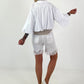 Sommer Crop-Jacke mit halben Arm - weiss