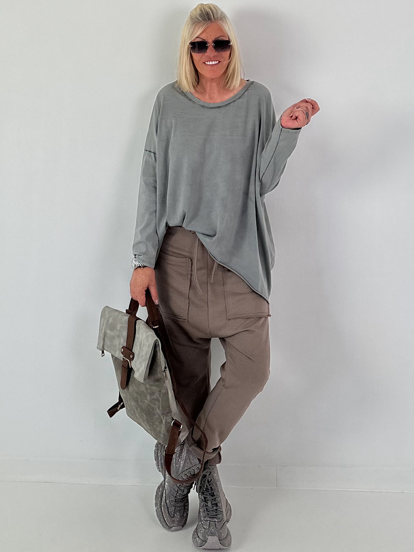 Oversized Shirt stone washed - grau ( lieferbar ab ca. 16.07.26)