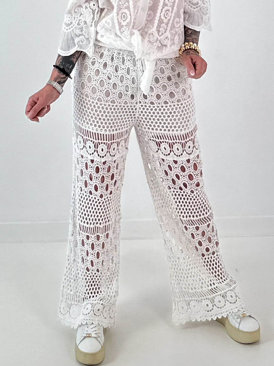 Ibiza Häkelhose - weiss