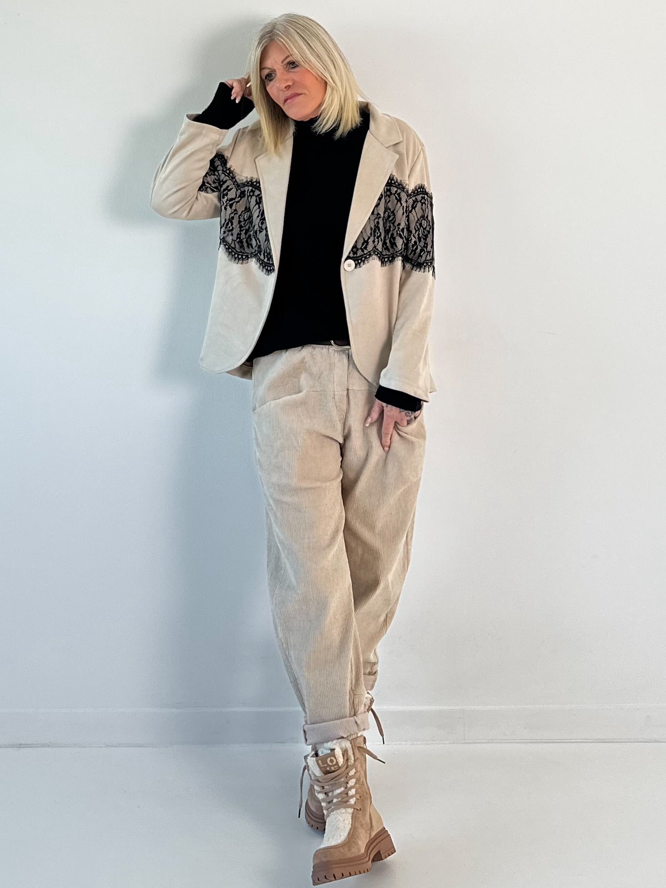 Corduroy trousers model “Casual Comfort” - beige