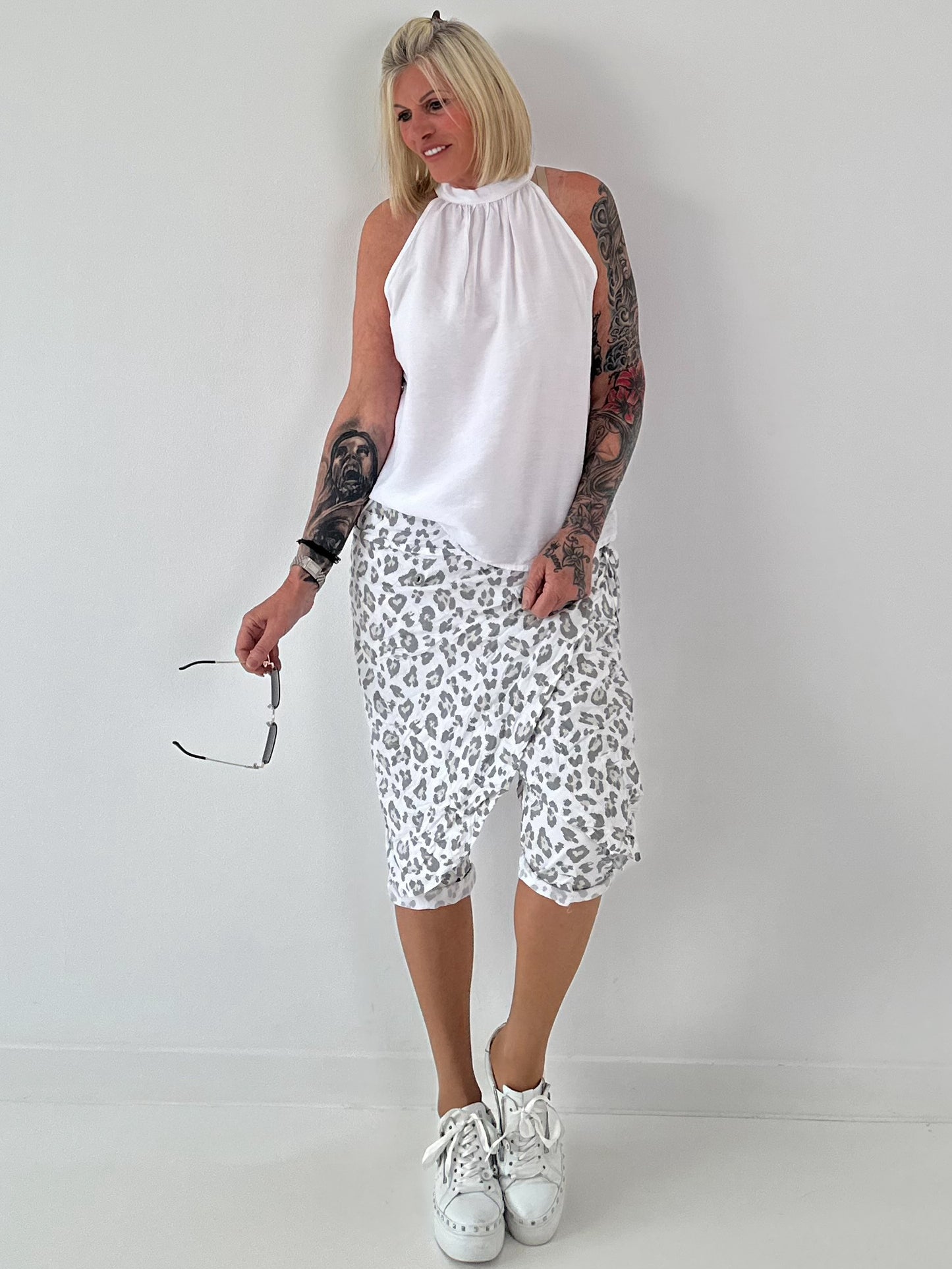 Neckholder Top -weiss