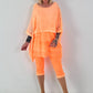 Tunika im Layer-Look - neonorange