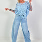 Crochet Shirt with Undershirt - light blue